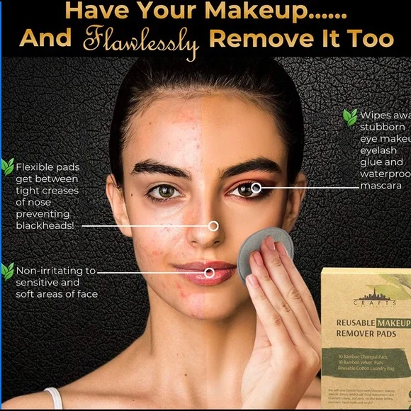 🆕20 reusable Makeup Remover Pads For Face w mesh laundry pouch 10 white &… - Picture 4 of 8